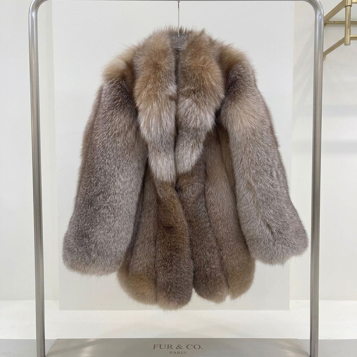 Sable Fox Fur Lapel Coat front