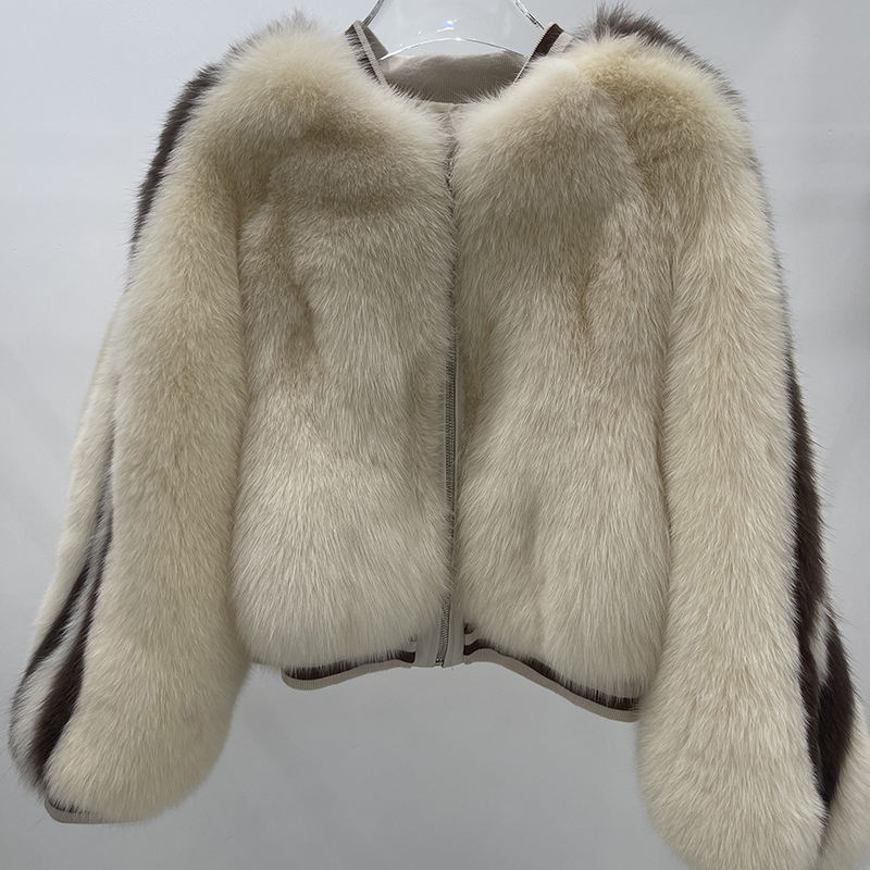 Silver Fox Fur Parka detail