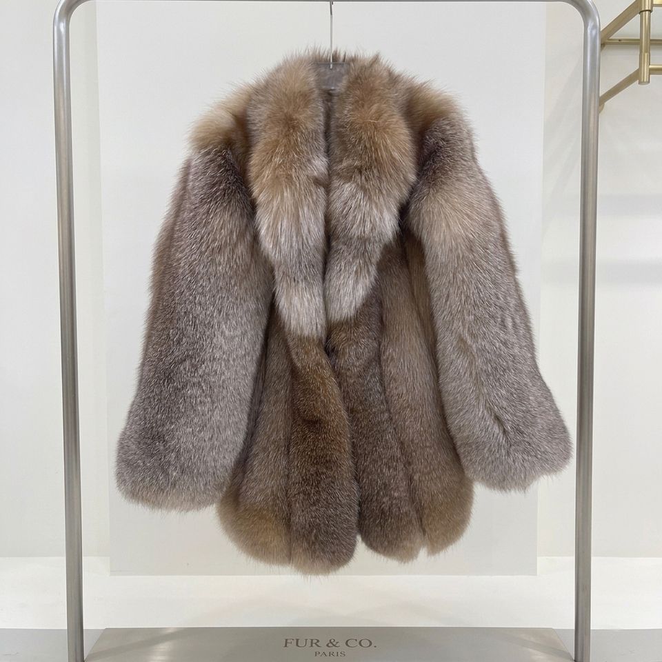 Sable Fox Fur Lapel Coat front
