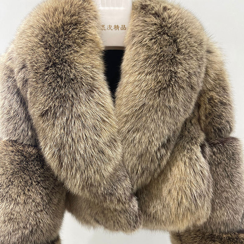 Silver Fox Fur Leather Jacket styled
