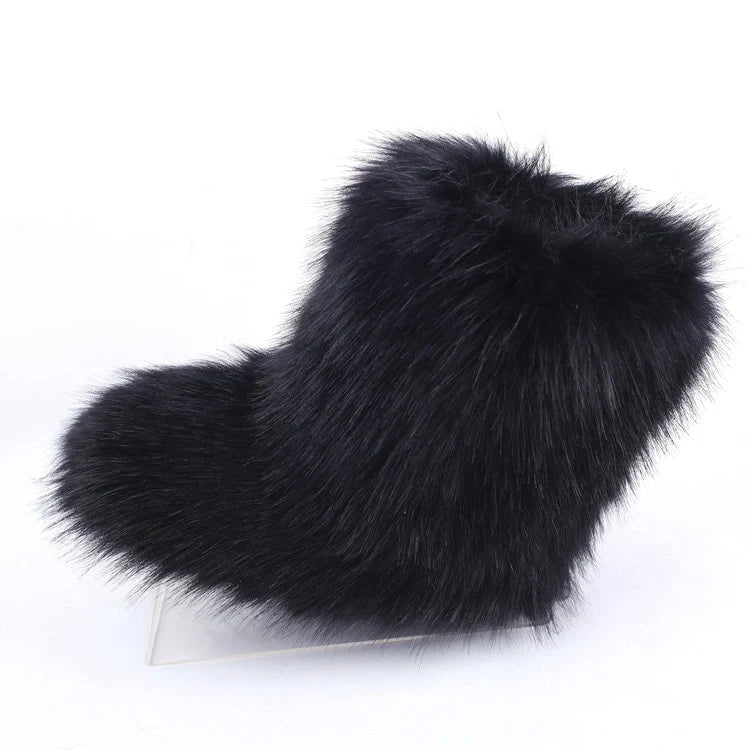 Ivalo raccoon fur snow boots, rubber anti-slip sole