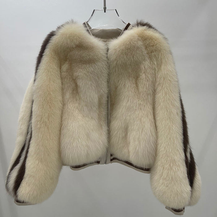 Silver Fox Fur Parka front