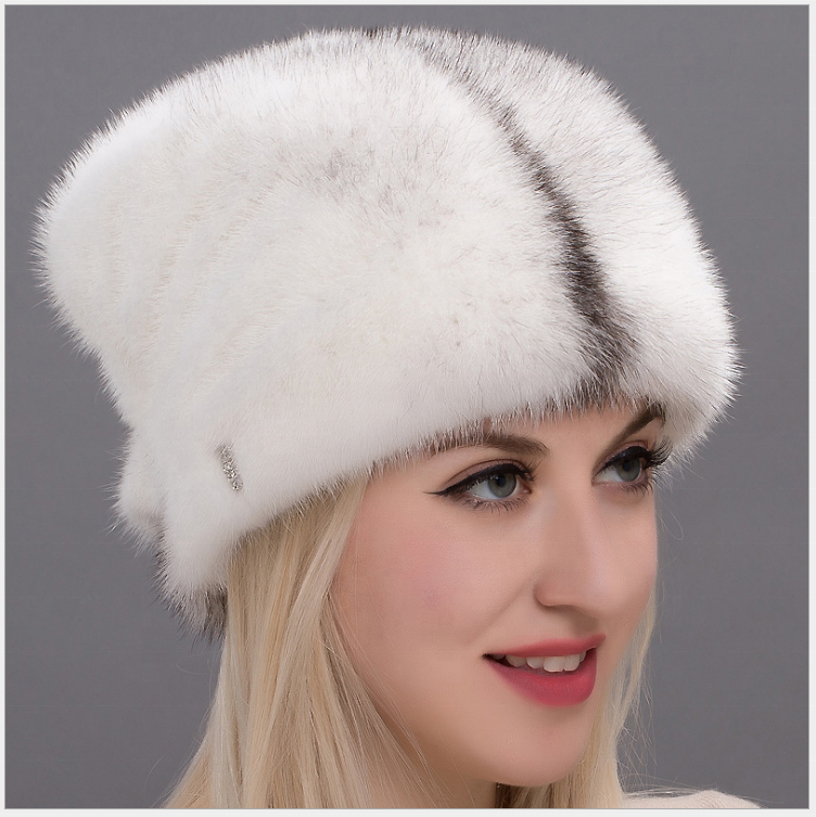 Mink Fur Winter Hat side