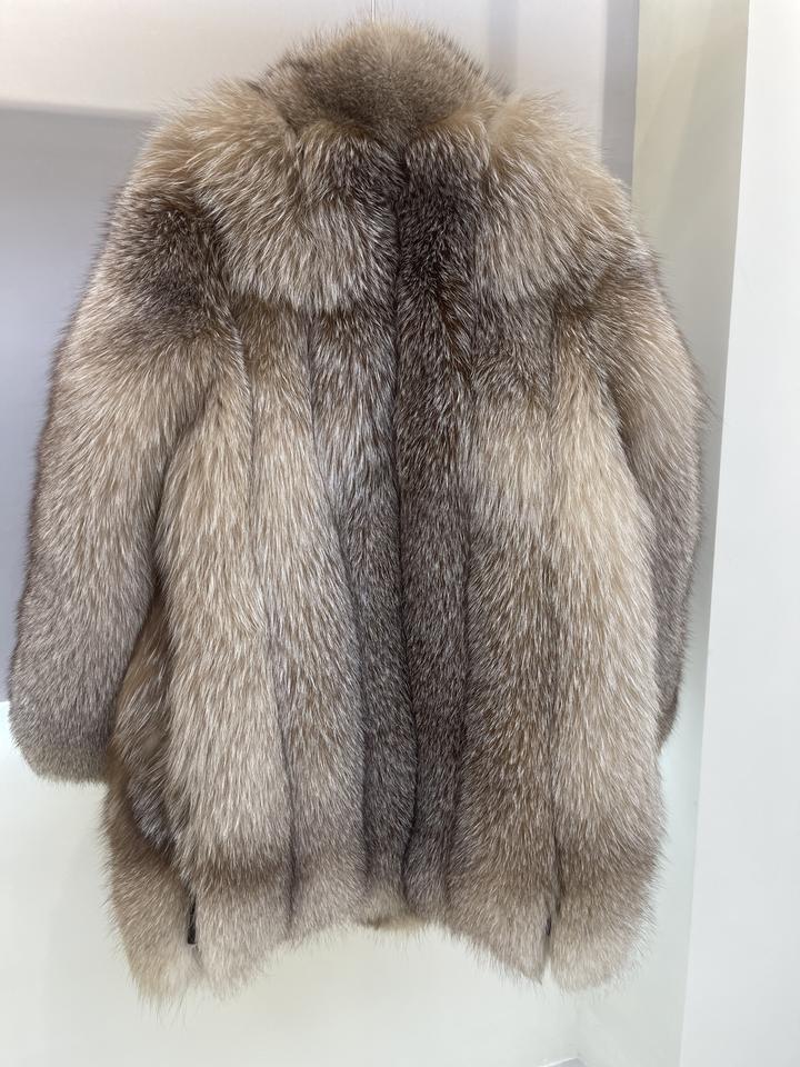 Sable Fox Fur Lapel Coat texture