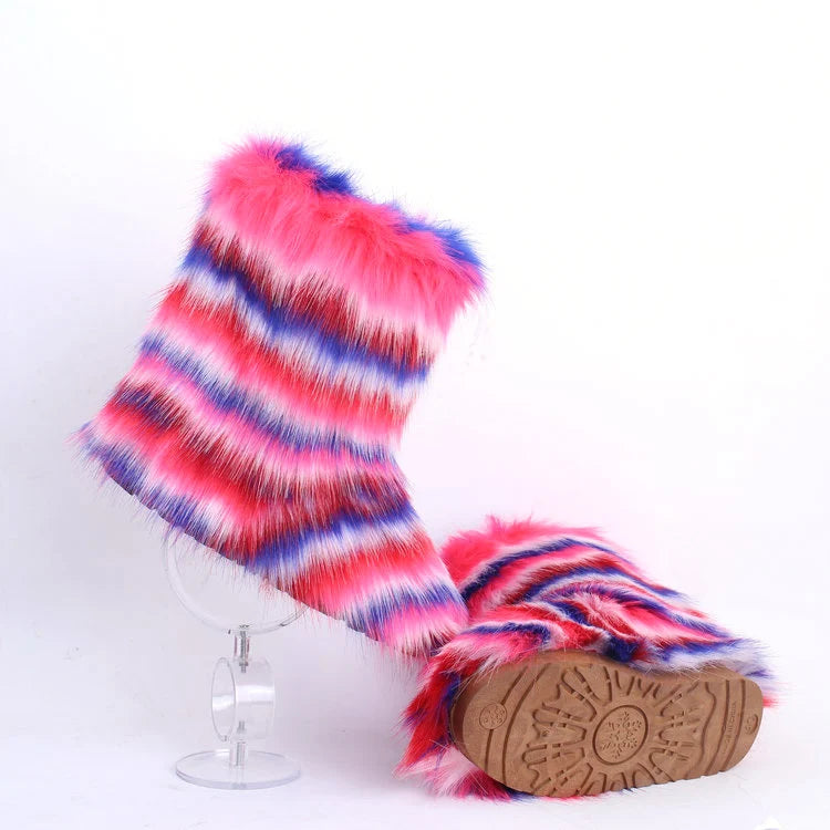 Ivalo raccoon fur snow boots, colourways