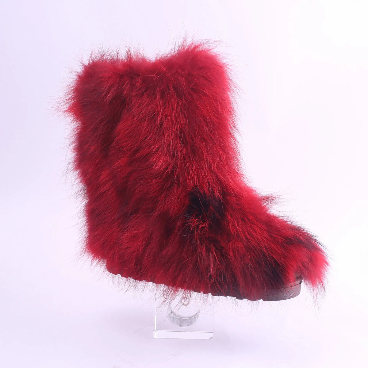 Ivalo raccoon fur snow boots, fur detail