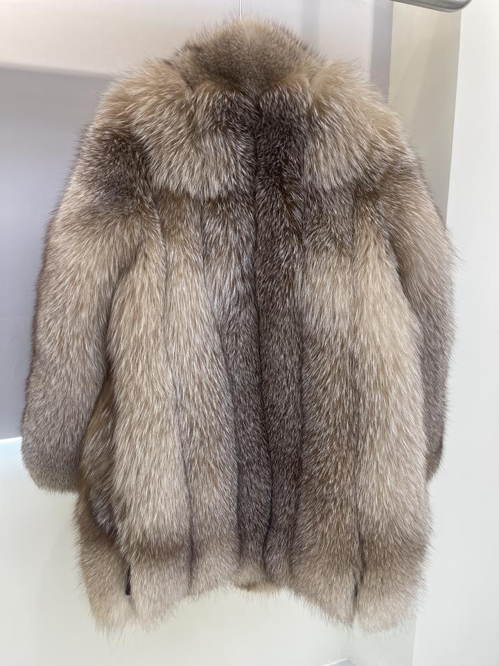 Sable Fox Fur Lapel Coat detail