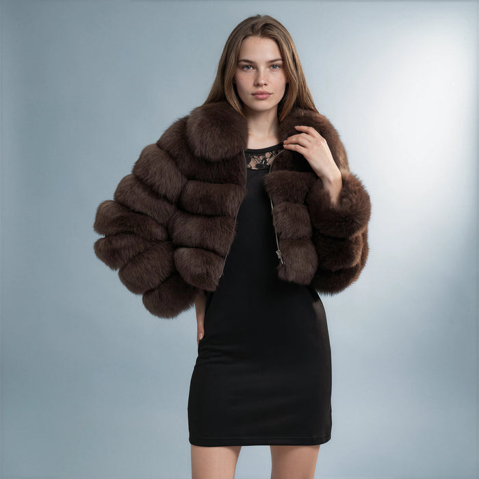 Innsbruck Cropped Fox Fur Jacket