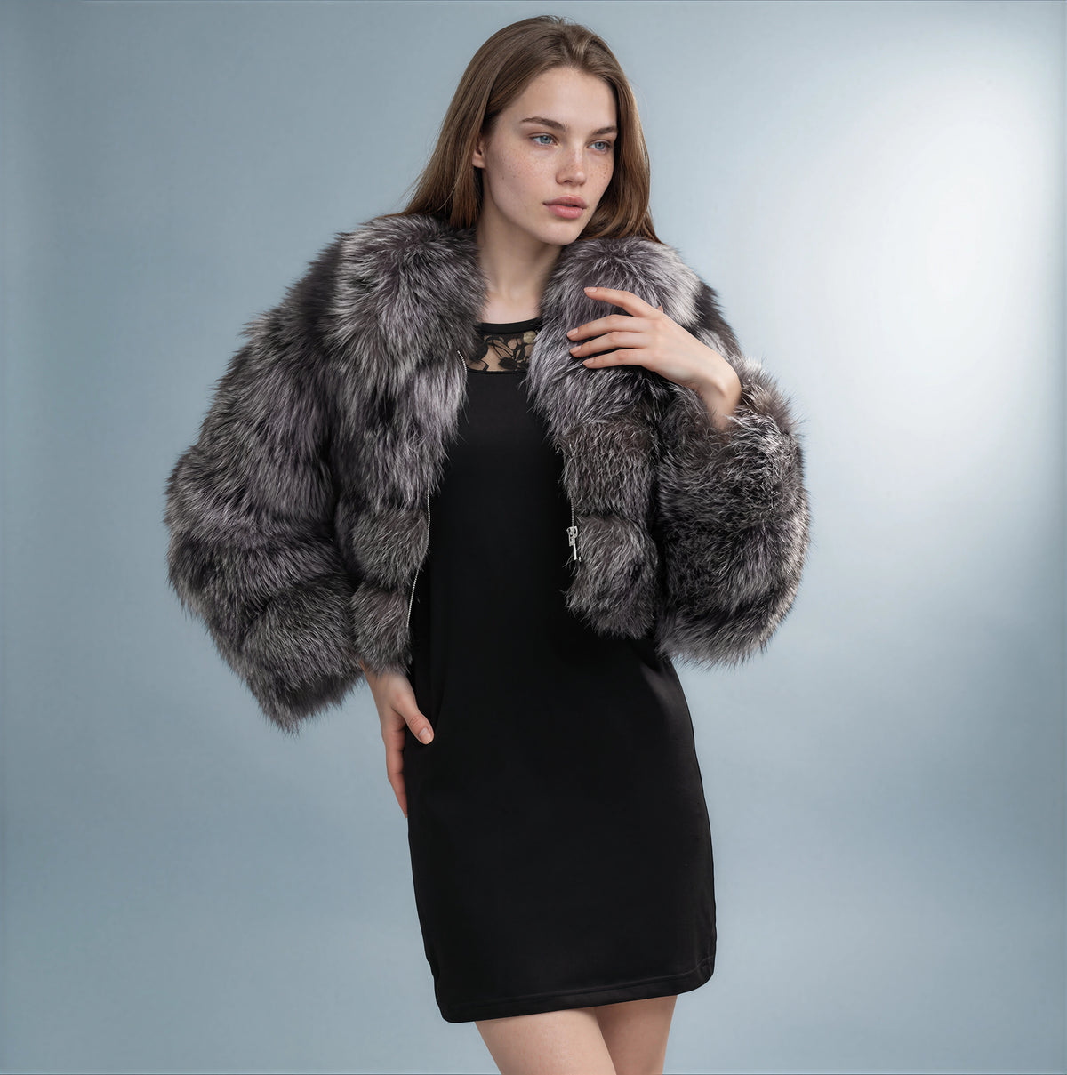 Chamonix Silver Fox Fur Jacket