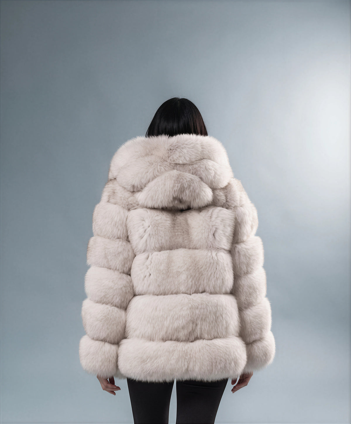 Abisko Crystal Fox Fur Hooded Coat
