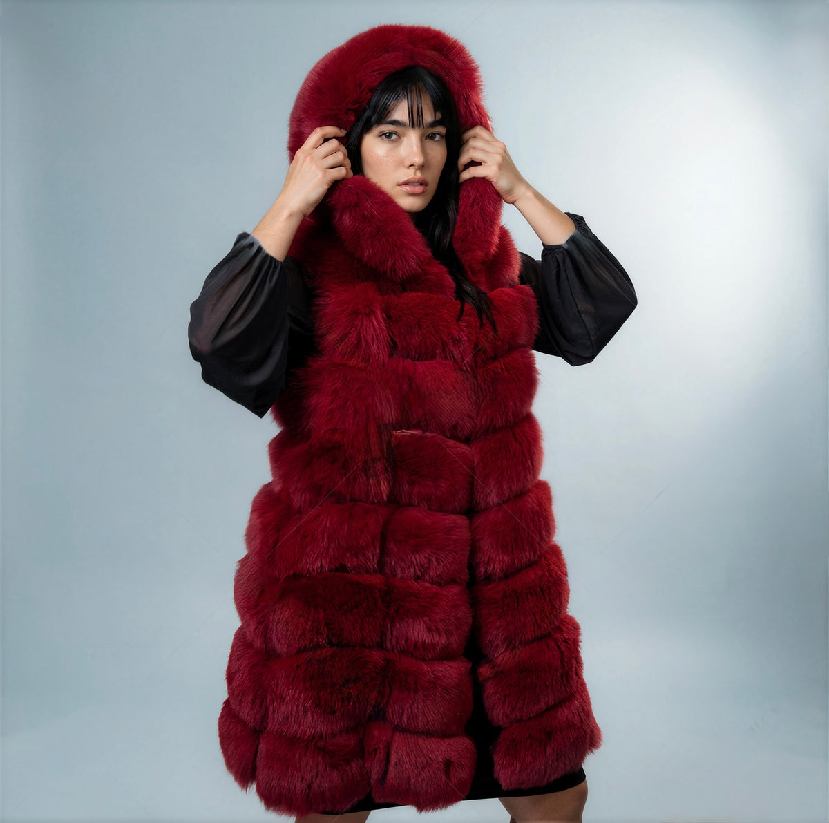 Geilo Fox Fur Trench Gilet